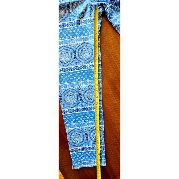 J McLaughlin Blue White Print Pull on Pants/Leggings Casual Workout Wear Sz XS - Picture 7 of 9